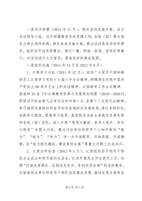 争创三优活动工作进度草案.docx