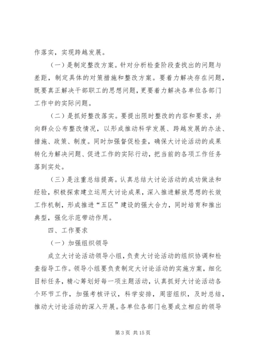 开展“解放思想、赶超跨越”大讨论活动学习计划.docx