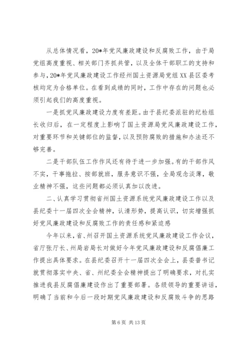 国土局党风廉政建设工作会讲话.docx