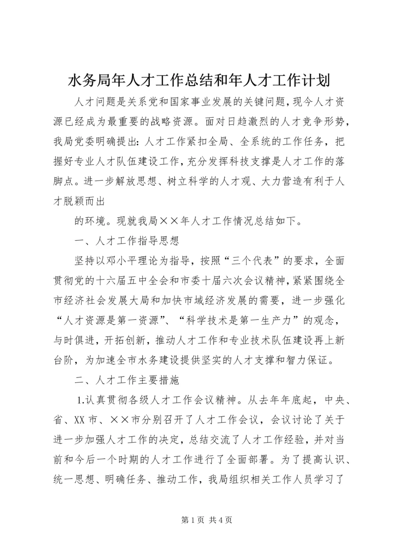 水务局年人才工作总结和年人才工作计划 (7).docx