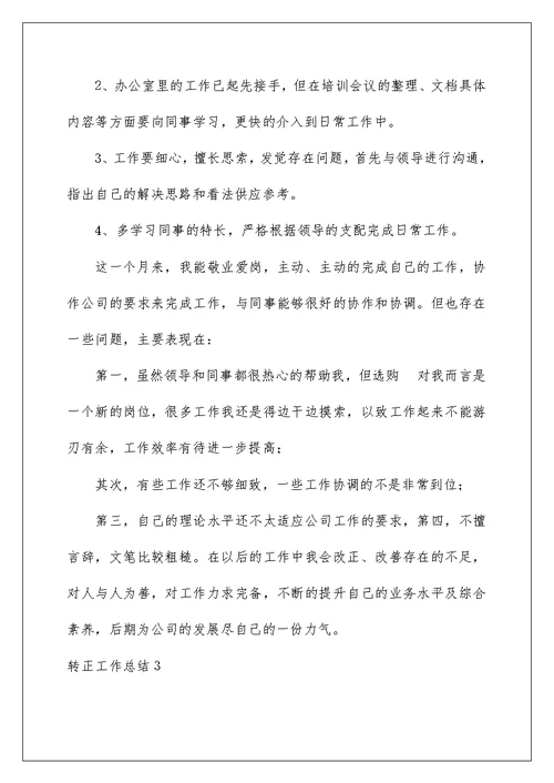 转正工作总结精选1