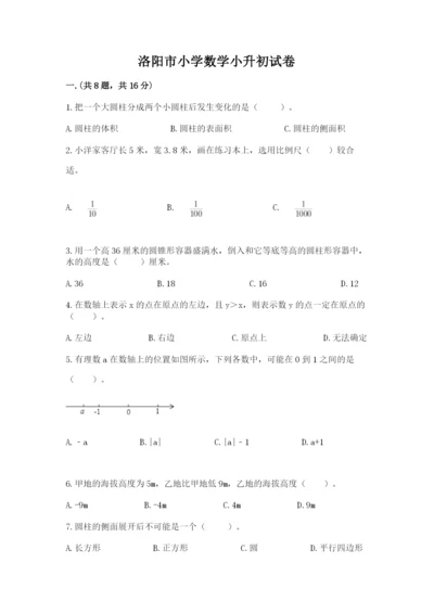 洛阳市小学数学小升初试卷完美版.docx