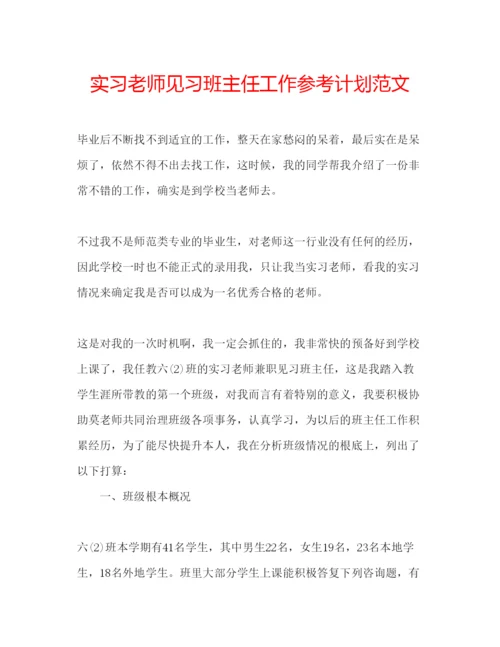 精编实习老师见习班主任工作参考计划范文.docx