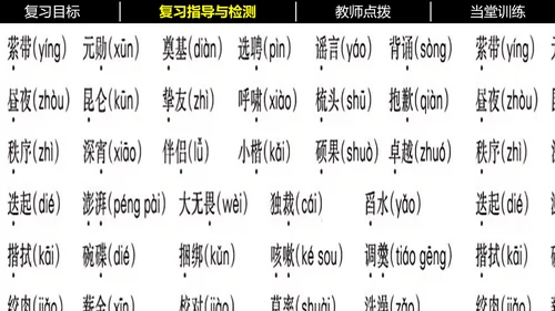 七年级下册语文复习专题二：字词梳理 课件（含截屏）