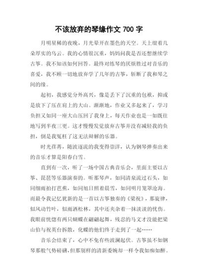 不该放弃的琴缘作文700字.docx