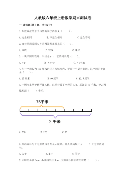 人教版六年级上册数学期末测试卷精品（b卷）.docx