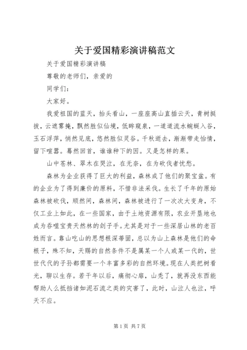 关于爱国精彩演讲稿范文.docx