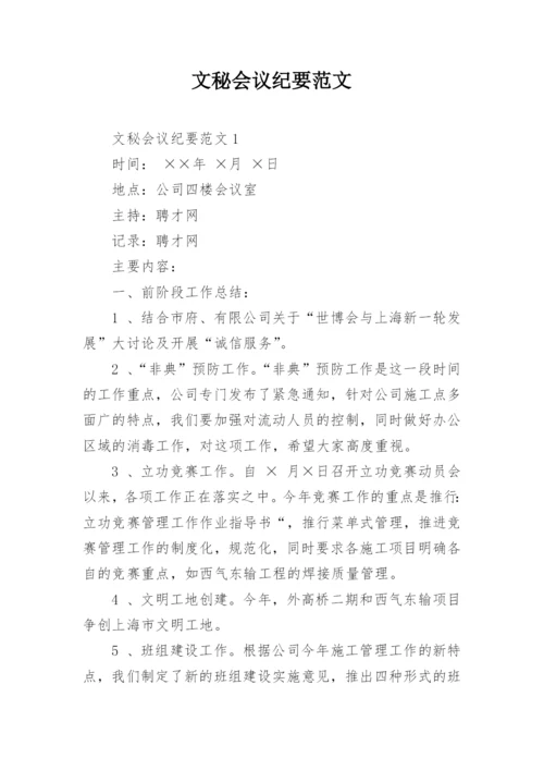 文秘会议纪要范文.docx