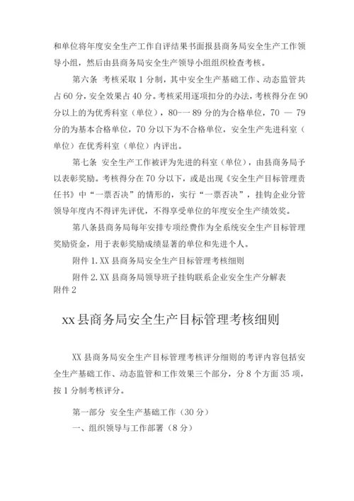 XX县商务局安全生产目标管理考核办法.docx