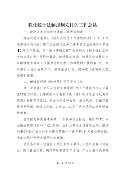 强化统计法制规划安排的工作总结.docx