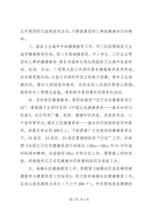 全市健康教育工作计划.docx