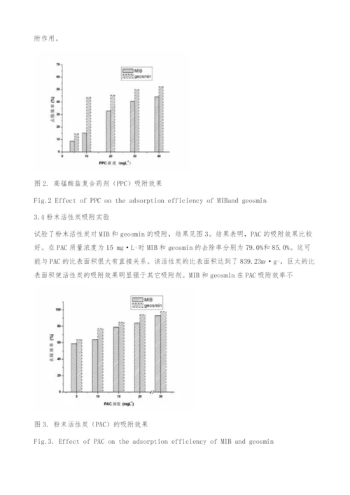 三种吸附剂去除水体土霉异味的比较研究-土霉味.docx