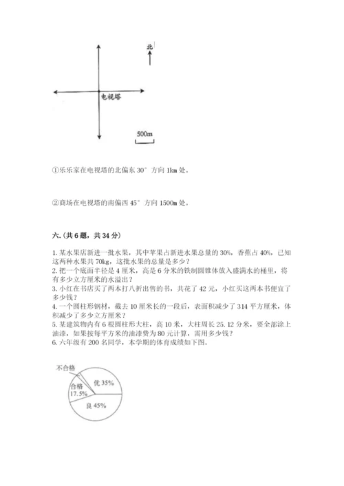 人教版六年级数学下学期期末测试题含答案（黄金题型）.docx