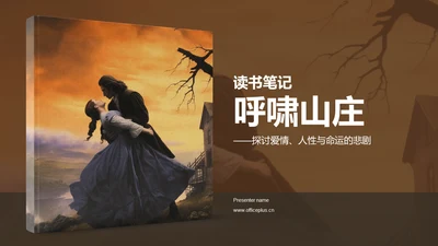 黄色复古读书笔记呼啸山庄PPT模板