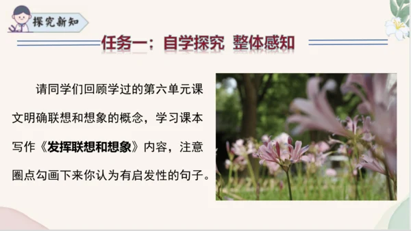七年级语文上册第六单元写作《发挥联想和想象》课件