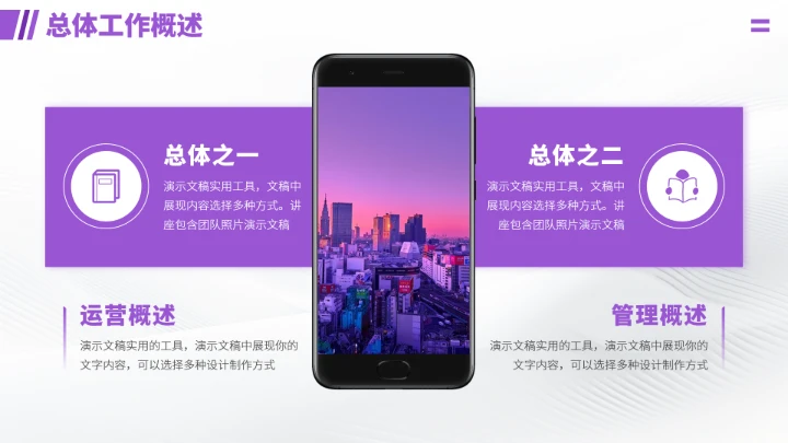 紫色年终总结工作汇报述职PPT模板