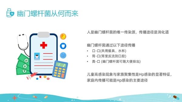 绿色插画幽门螺杆菌健康宣教培训PPT课件