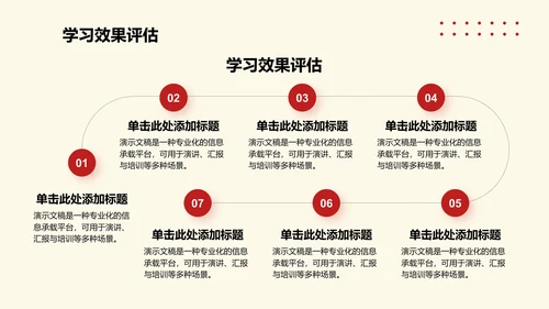简约扁平风红色精神学习主题班会PPT模板