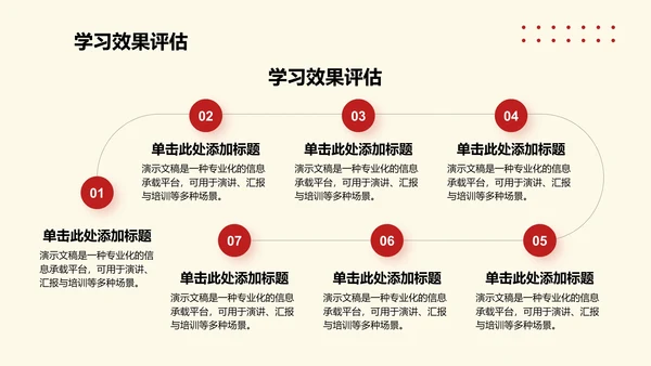 简约扁平风红色精神学习主题班会PPT模板
