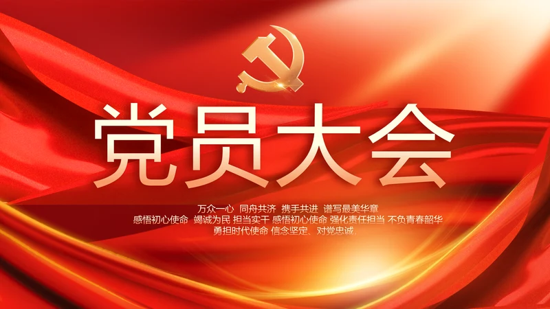 党支部党员大会工作总结汇报动态PPT