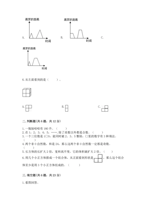 人教版五年级下册数学期末测试卷带答案（突破训练）.docx