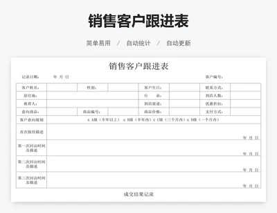 销售客户跟进表