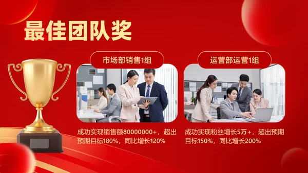 红色喜庆风大气年会表彰PPT