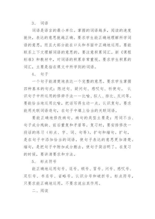 六年级下册的语文期末复习计划.docx