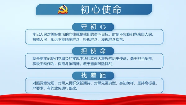 蓝色党支部年终述职报告学习教育PPT