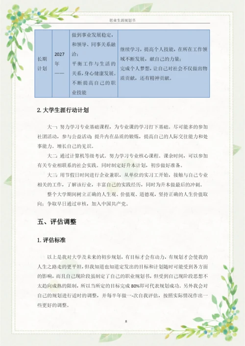 11页4200字动漫设计专业职业生涯规划.docx