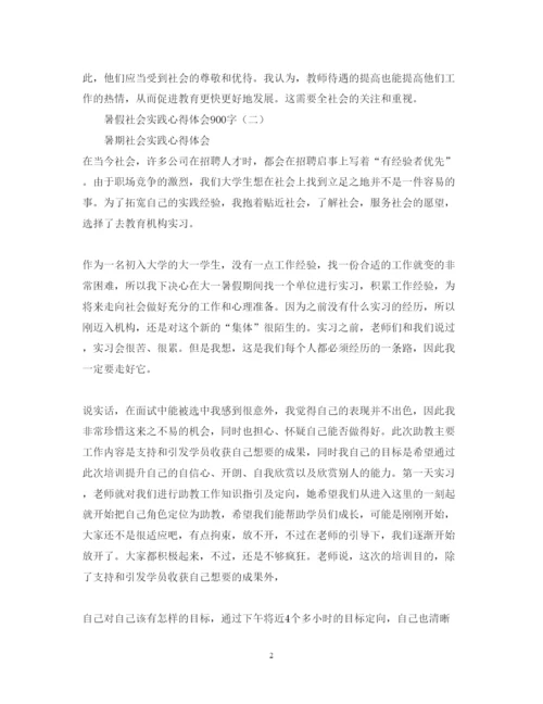 精编暑假社会实践心得体会900字范文集锦【三篇】.docx