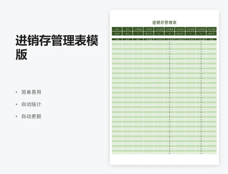 进销存管理表模版