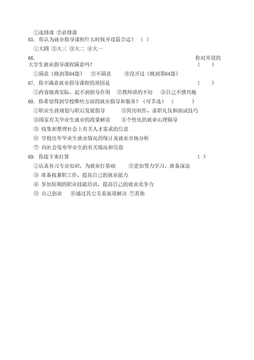 学前教育专业学生就业意向调查