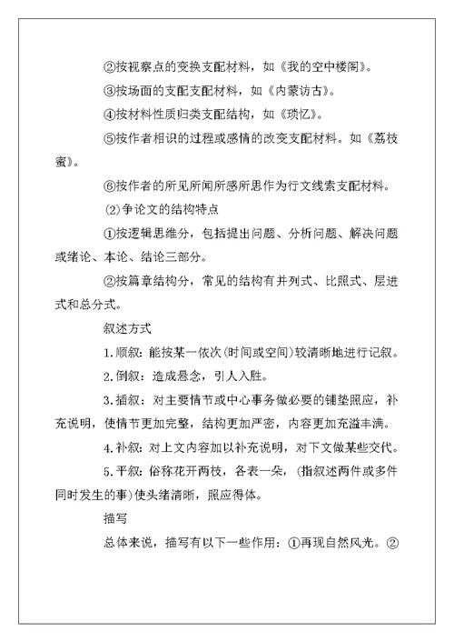 2022年高考的语文现代文表达方式的介绍