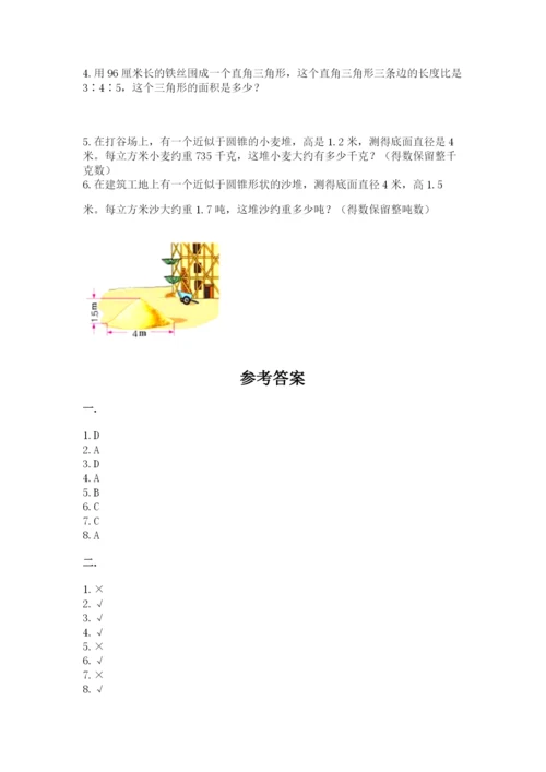 北师大版六年级数学下学期期末测试题及完整答案【名师系列】.docx