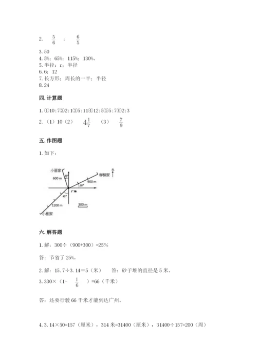 小学六年级上册数学期末测试卷附完整答案（名师系列）.docx