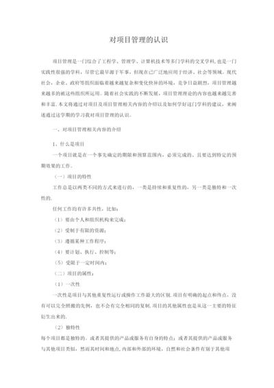 对项目管理的认识.docx