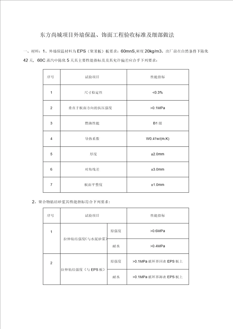 外墙外保温及饰面验收标准