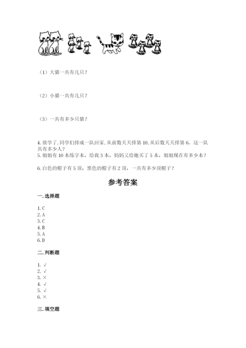 人教版一年级上册数学期末测试卷（各地真题）.docx