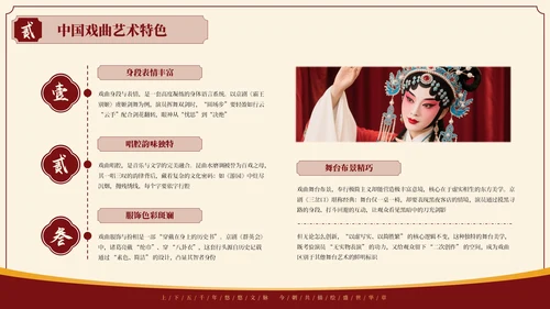 红色中国风探寻中国戏曲艺术千年风华与独特魅力PPT模板
