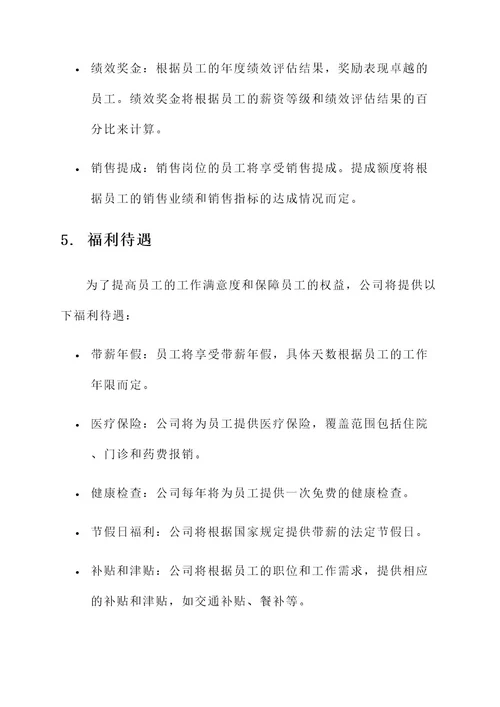 新成立公司工资方案