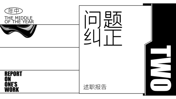 纯黑杂志风年中述职PPT模板