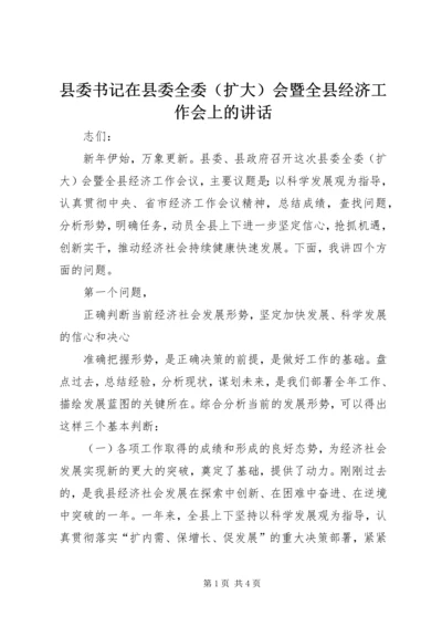 县委书记在县委全委（扩大）会暨全县经济工作会上的讲话 (2).docx