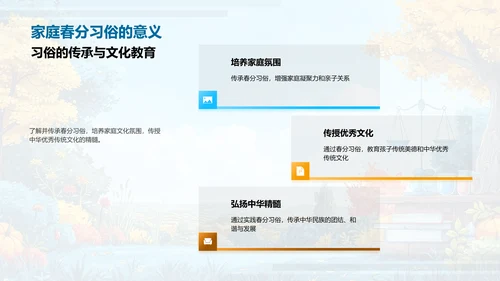 春分习俗家庭教育PPT模板