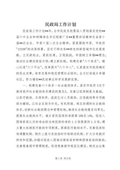 民政局工作计划.docx