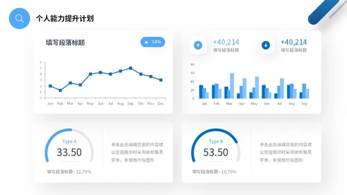 蓝色简约形状销售部年终工作总结商务通用PPT销售年终总结