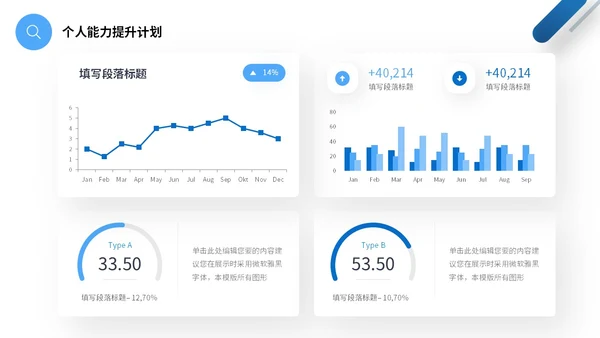 蓝色简约形状销售部年终工作总结商务通用PPT销售年终总结