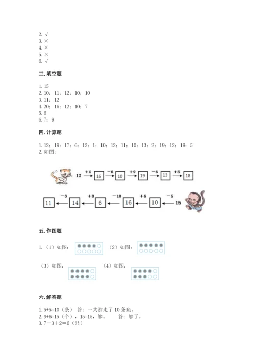 小学一年级上册数学期末测试卷附参考答案【预热题】.docx