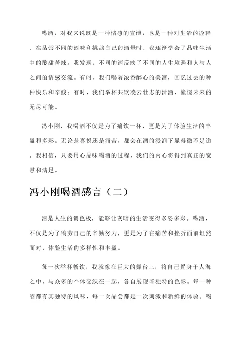 冯小刚喝酒感言