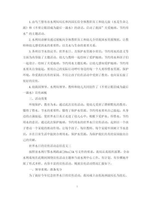 精编之世界水日的宣传活动总结范文.docx